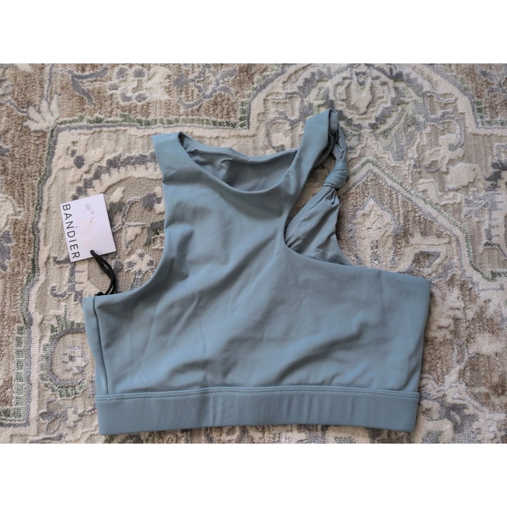 NWT Bandier Le Ore Grey Nemi Asymmetric Cut Out Bra Medium $68